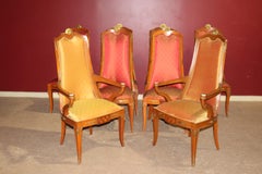 Ensemble de 8 chaises de salle à manger françaises de style Directoire Louis XVI montées sur bronze