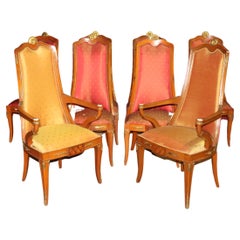 Ensemble de 8 chaises de salle à manger françaises de style Directoire Louis XVI montées sur bronze