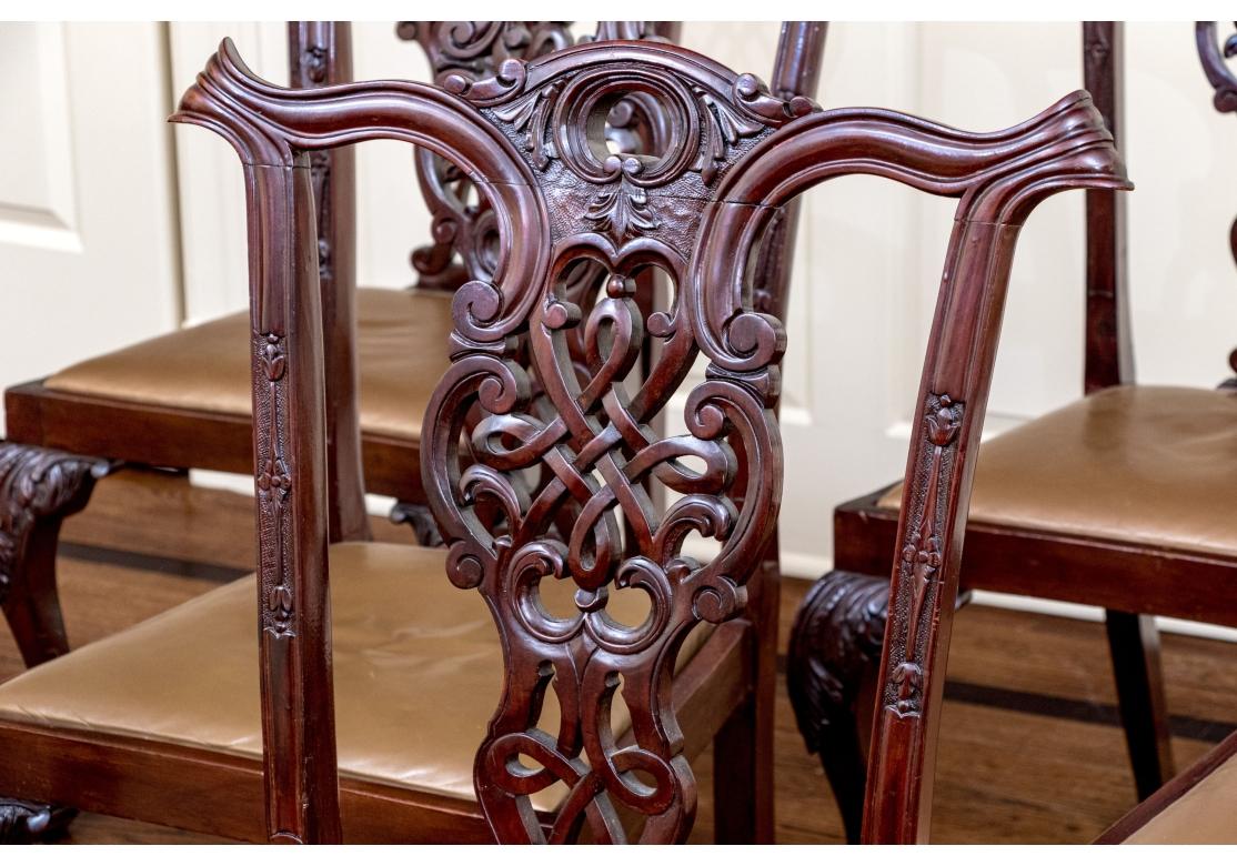 Raffinato set di otto sedie in mogano in stile Chippendale in vendita 1