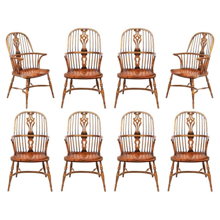 Fine Set of Eight English Made Windsor Armchairs at 1stDibs