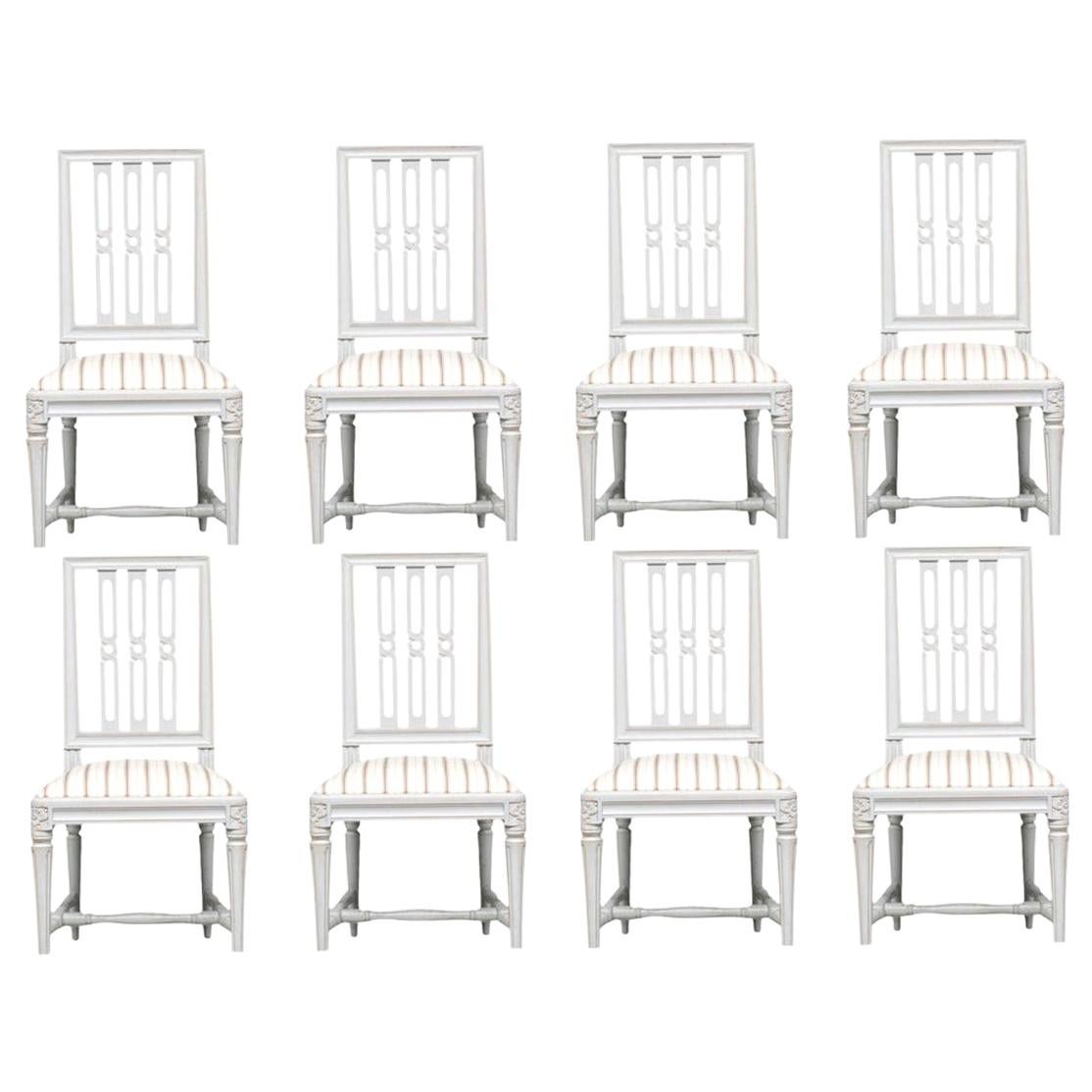Set of Six Fine Upholstered Dining Chairs For Sale at 1stDibs