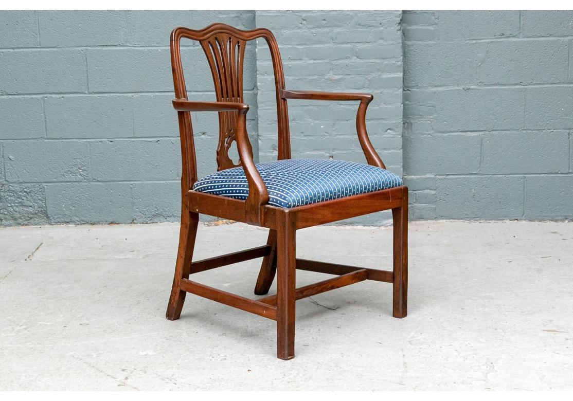 Fine Set Of Eight Mahogany Hepplewhite Style Dining Chairs In Distressed Condition For Sale In Bridgeport, CT