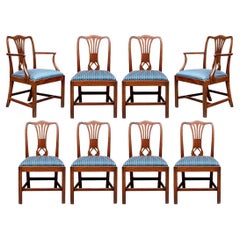 Fine Set Of Eight Mahogany Hepplewhite Style Dining Chairs