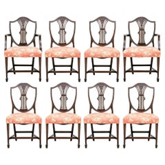 Fine Set Of Eight Mahogany Shield Back Dining Chairs
