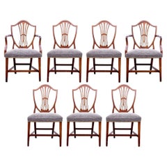 Fine Set Of Eight Shield Back Dining Chairs