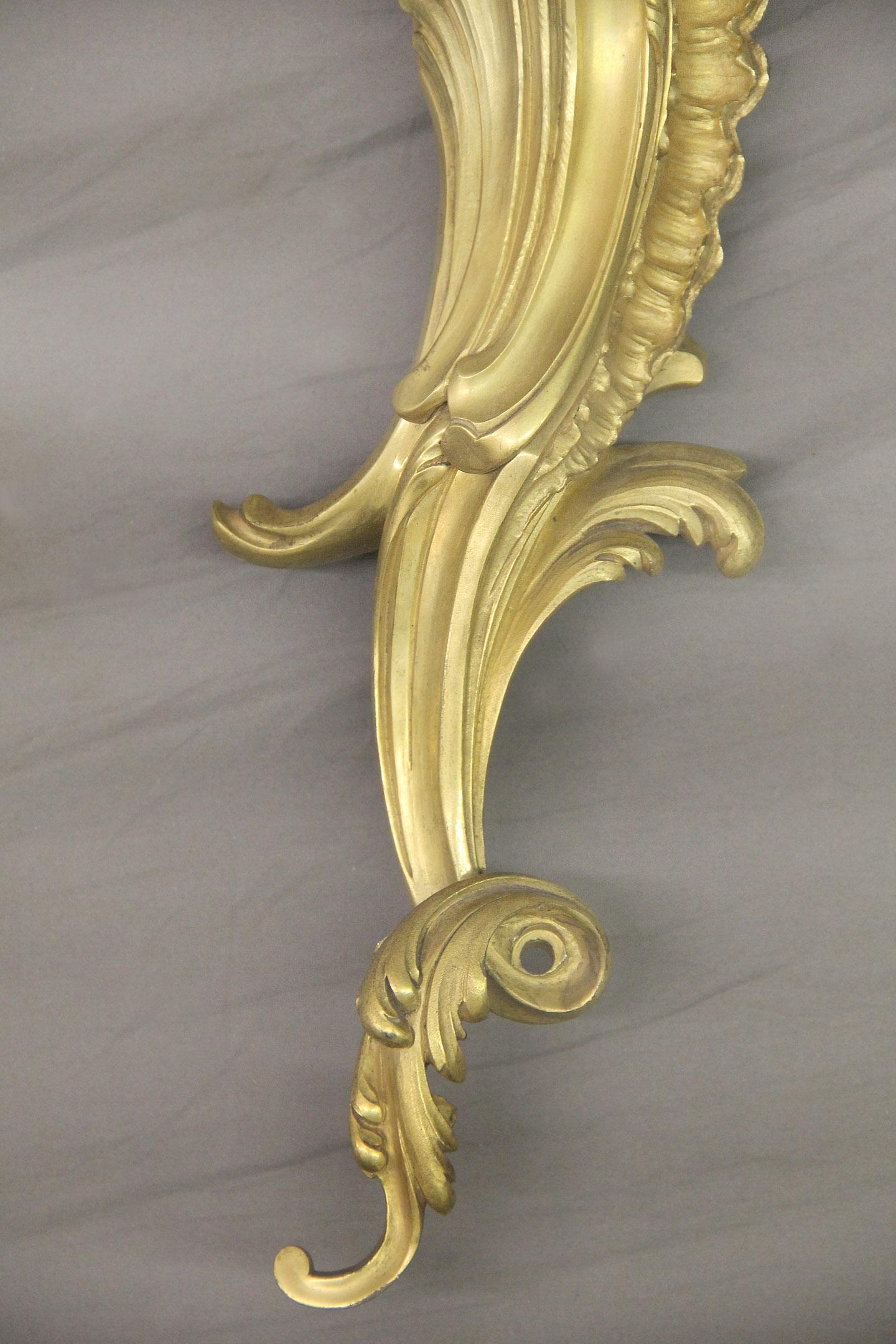 Fine Set of Four Early 20th Century Gilt Bronze Five Light Sconces by Caldwell For Sale 1