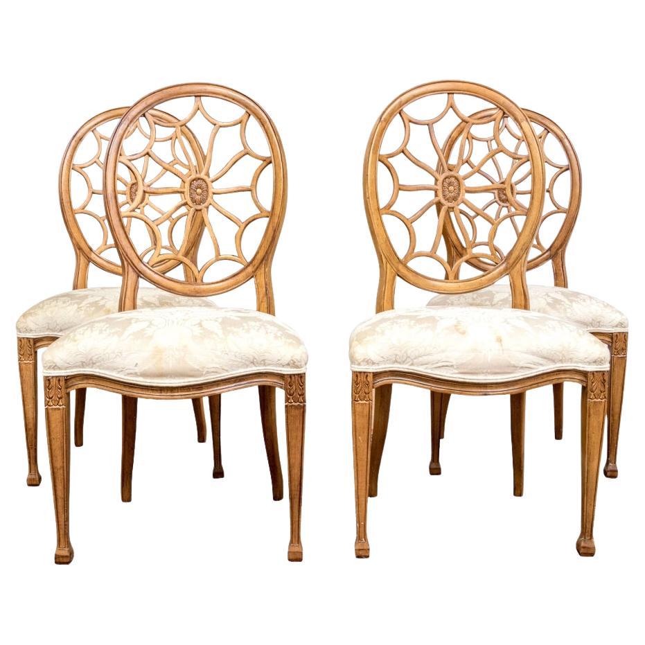 Fine Set Of Four Web Back Dining Chairs
