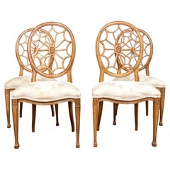 Fine Set Of Four Web Back Dining Chairs