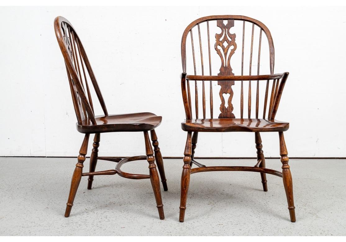 20th Century Fine Set of One Arm and Five Side Windsor Chairs Made in England
