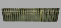 Fine Set of Robert Louis Stevenson's Works in 26 Blue Leatherbound Volumes