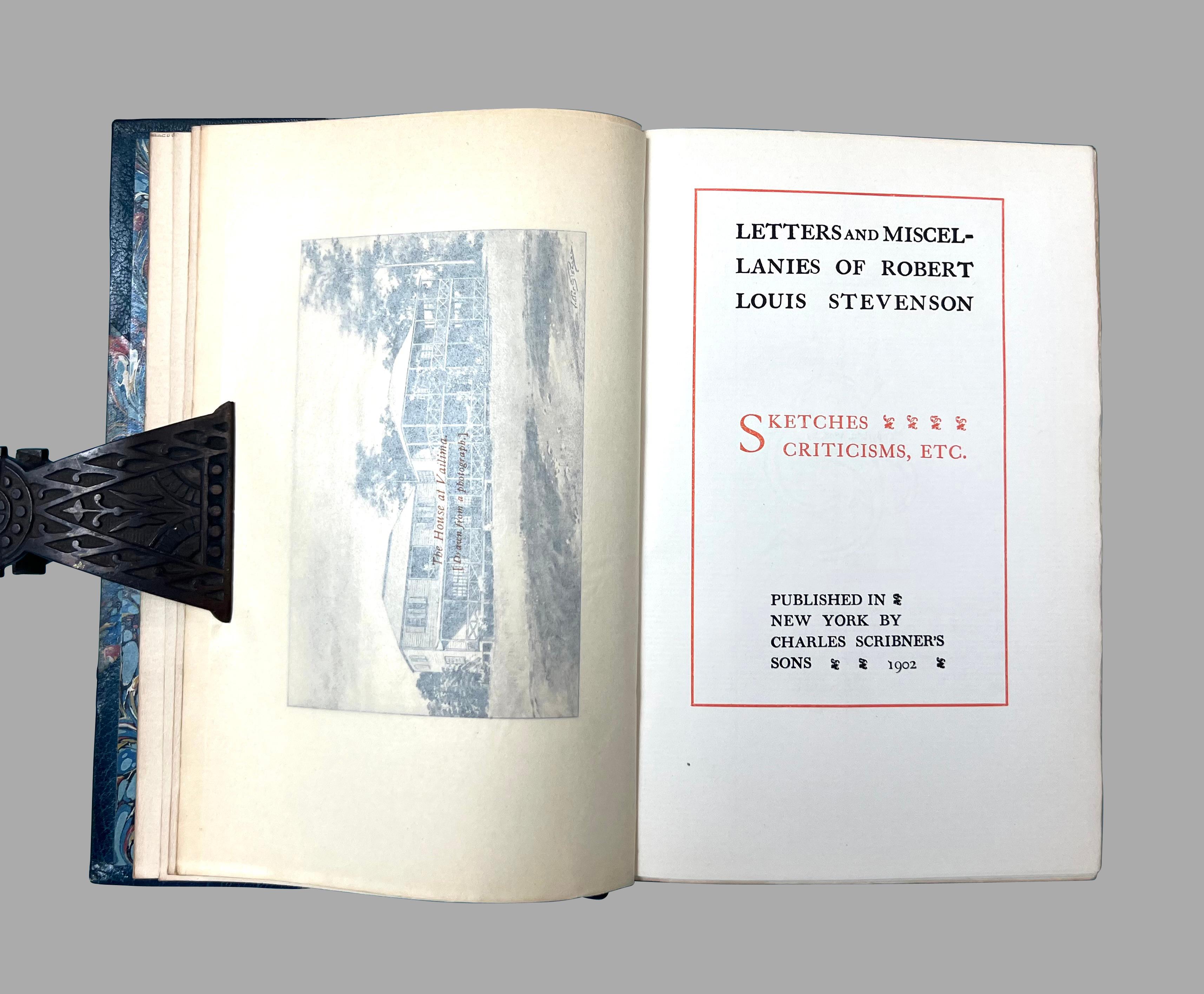 Fine Set of Robert Louis Stevenson's Works in 26 Blue Leatherbound Volumes 4