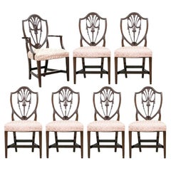 Fine Set Of Seven Mahogany Shield Back Dining Chairs