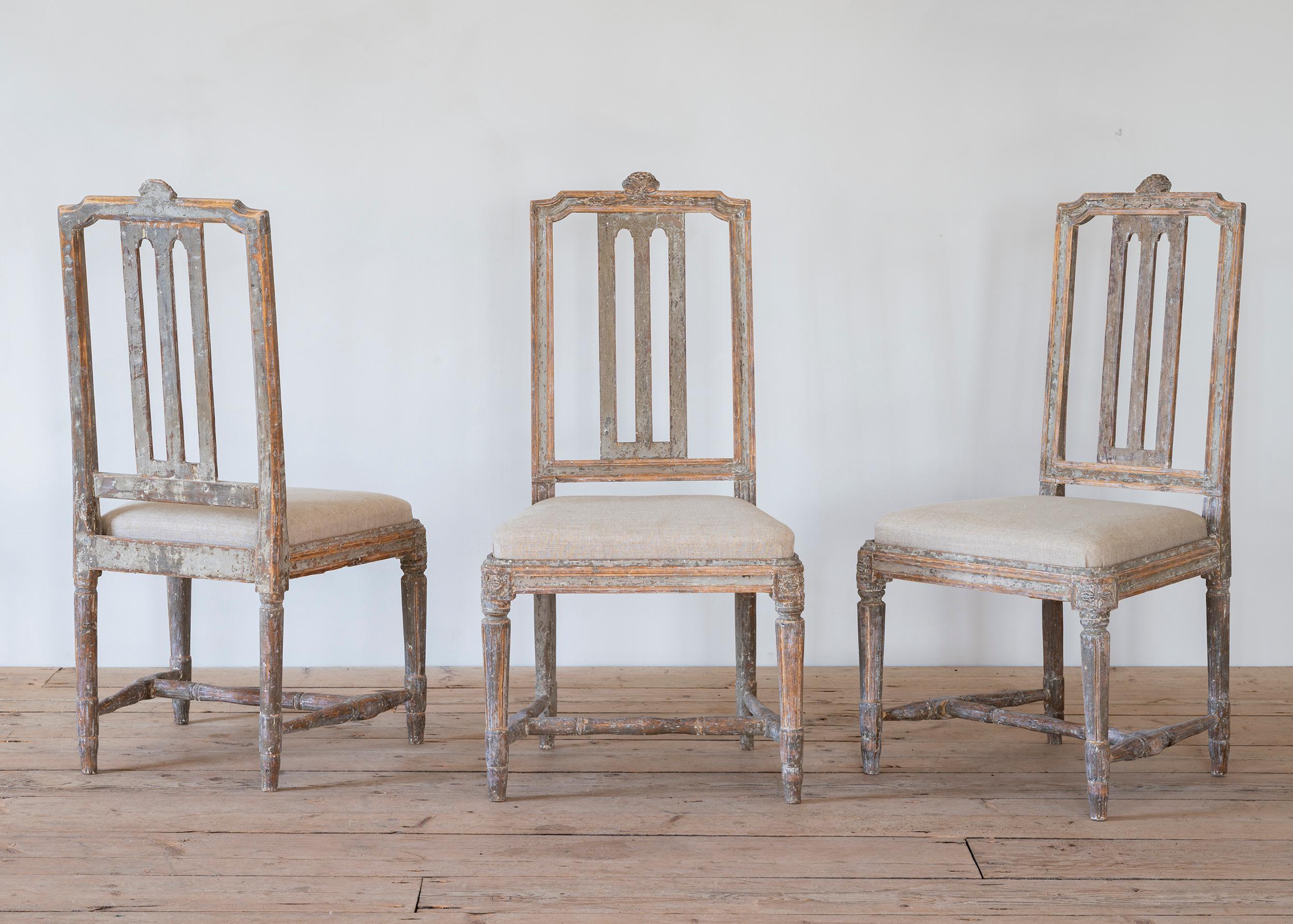 19th Century Fine Set of Six 18th Century Gustavian Chairs For Sale