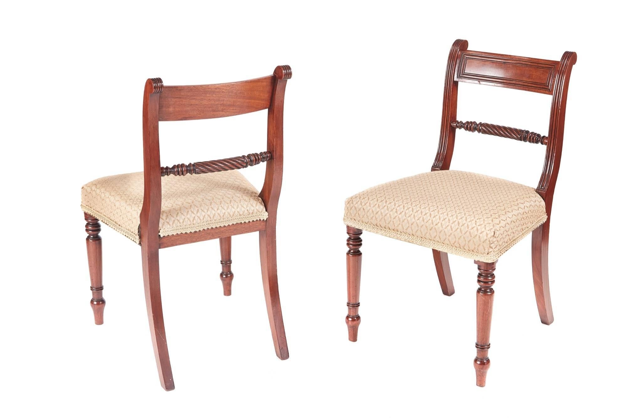 European Fine Set of Six Antique Regency Mahogany Dining Chairs