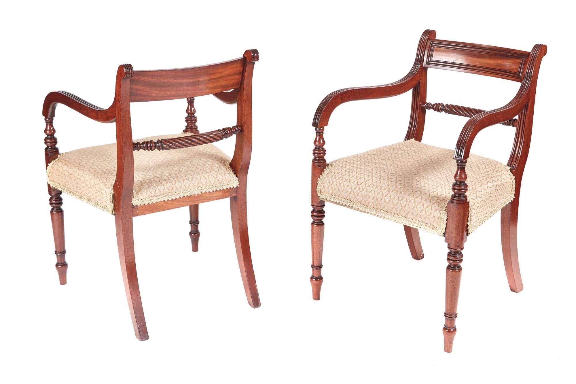Fine Set of Six Antique Regency Mahogany Dining Chairs 3