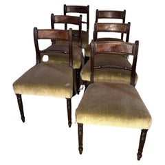 Fine set of six antique regency quality mahogany dining chairs 