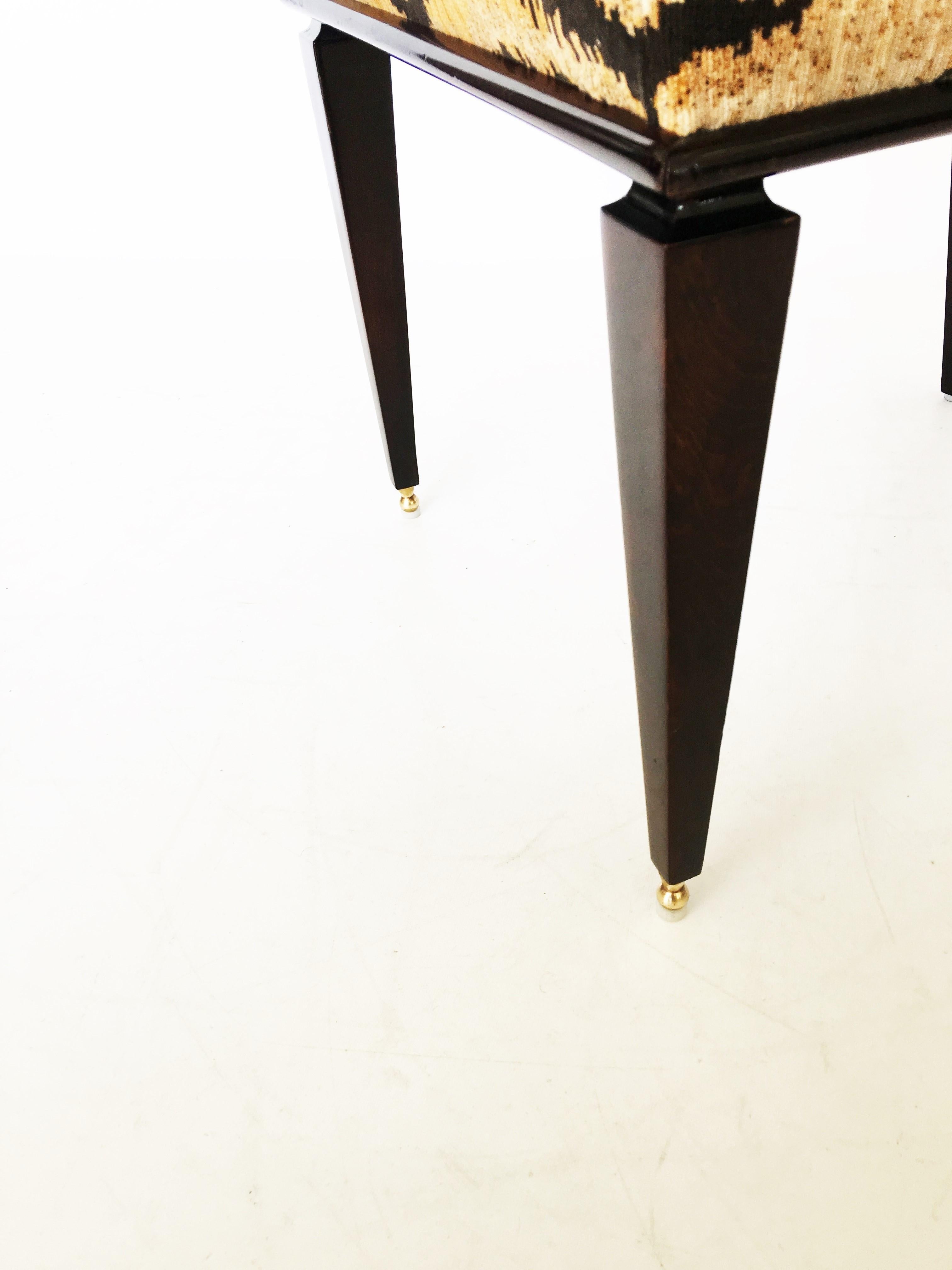 Fine Set of Six Art Deco Ebony De Macassar Dining Chairs For Sale 6