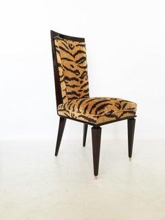 Fine Set of Six Art Deco Ebony De Macassar Dining Chairs