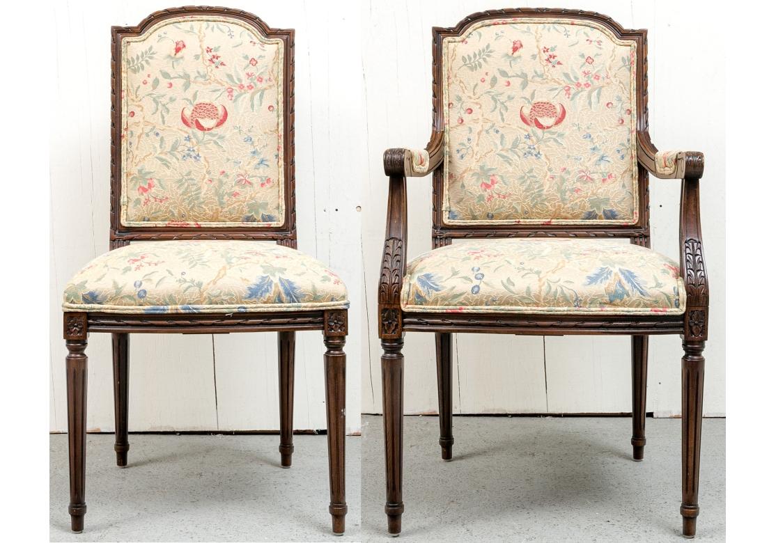Georgian Fine Set Of Six E.J. Victor Newport Collection Carved  Dining Chairs  For Sale