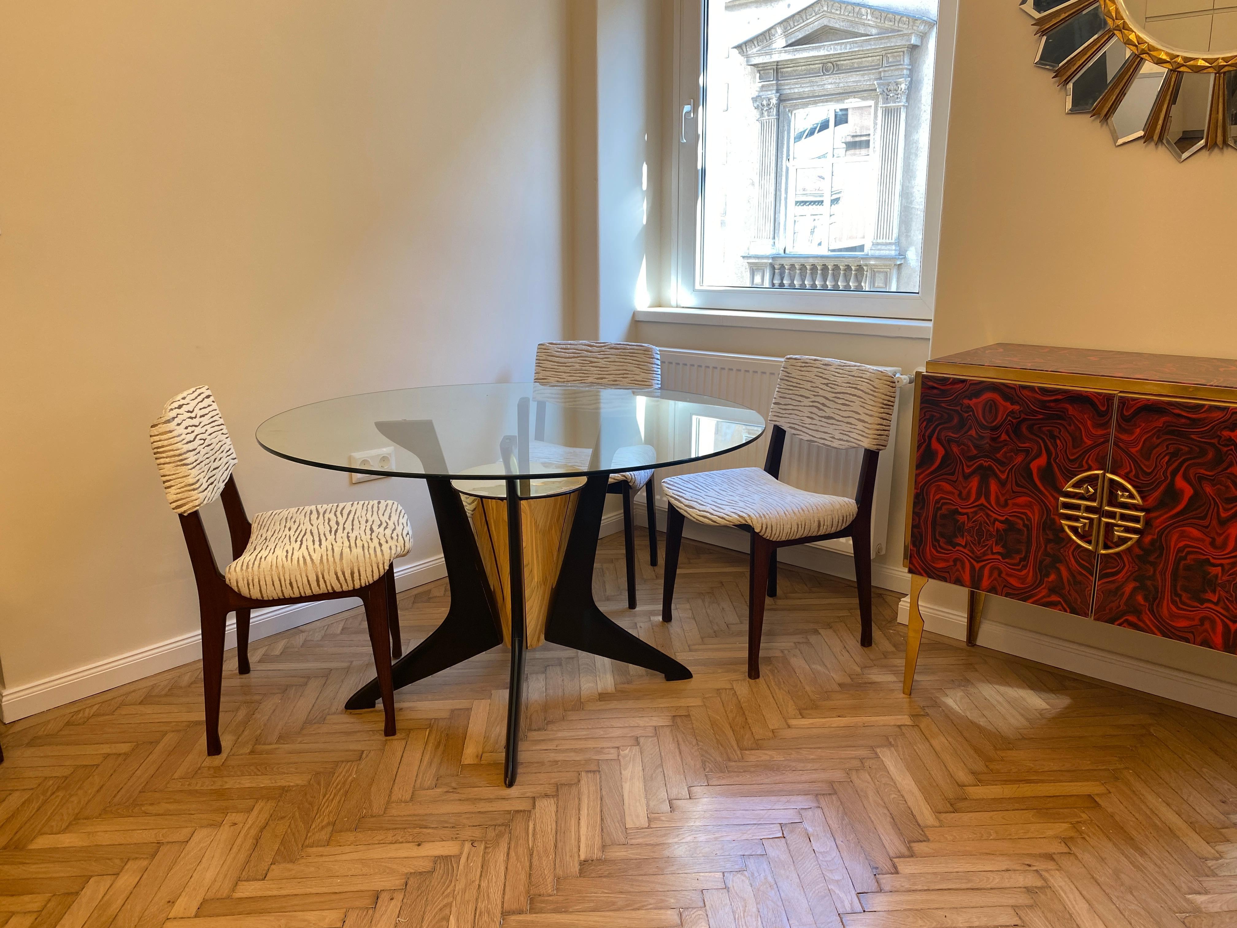 Mid-20th Century Fine Set of Six Italian Mid Century  Wood Chairs, 1950' For Sale
