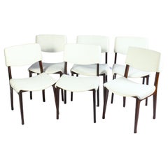 Feiner Satz von sechs italienischen Mid Century  Wood Stühle, 1950'
