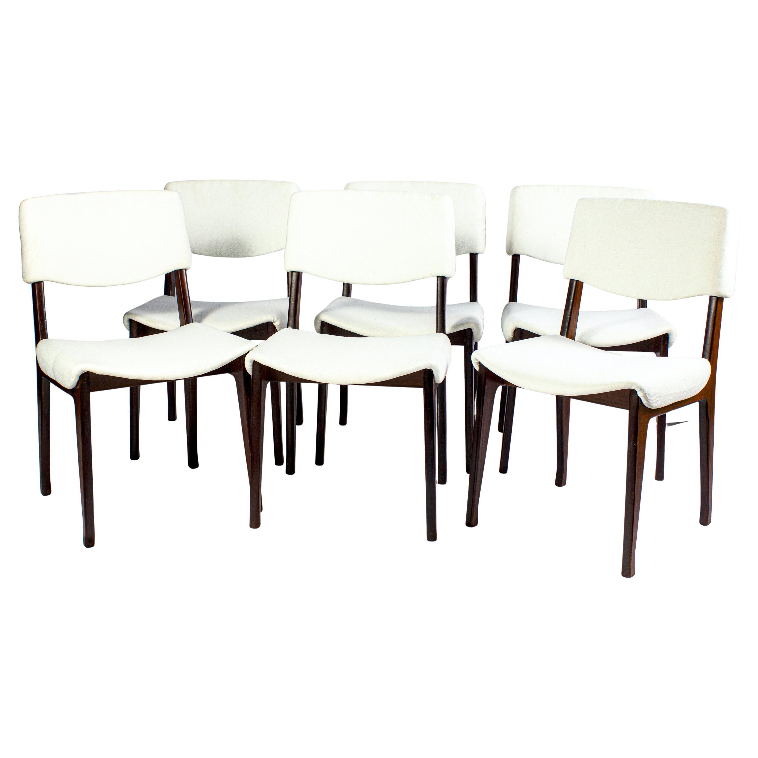 Raffinato set di sei pezzi di legno italiano della metà del secolo scorso  Sedie in Wood, 1950'