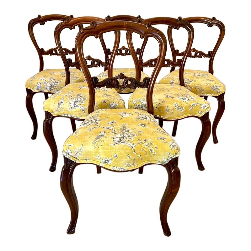 Six Victorian Carved Oak Dining Chairs Upholstered Seats, Scotland, 1880, B2062 at 1stDibs