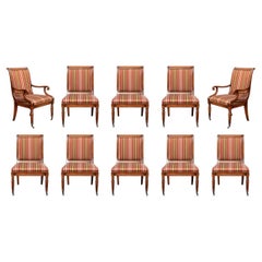 Fine Set of Ten Fine Neoclassical Style Hickory White Dining Chairs