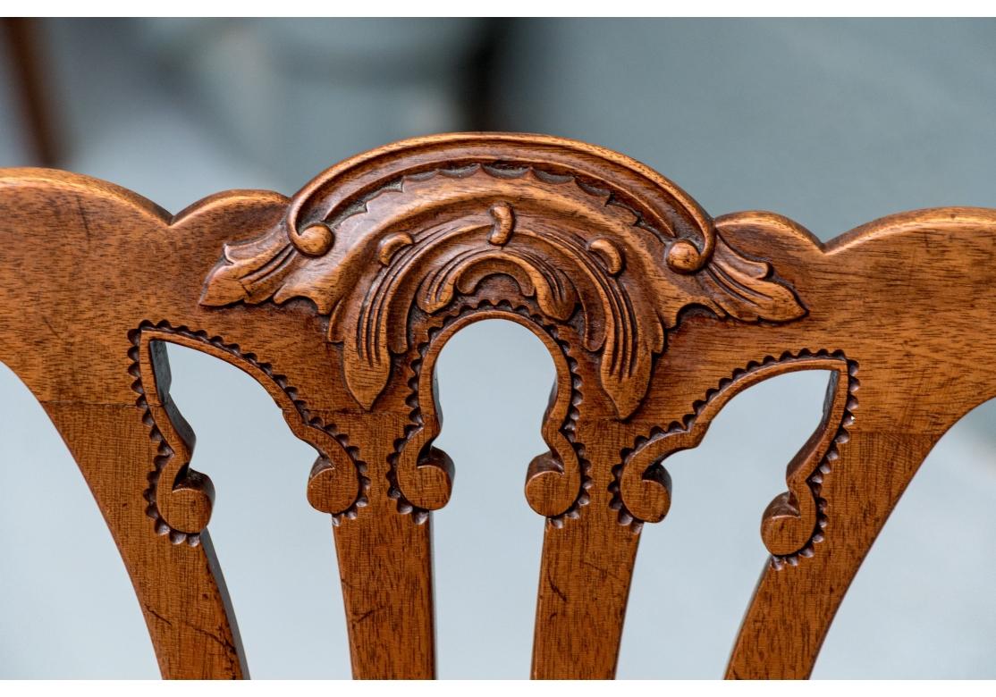 Feines Set von gut geschnitzten Chippendale-Stil Esszimmerstühlen (Sonstiges) im Angebot