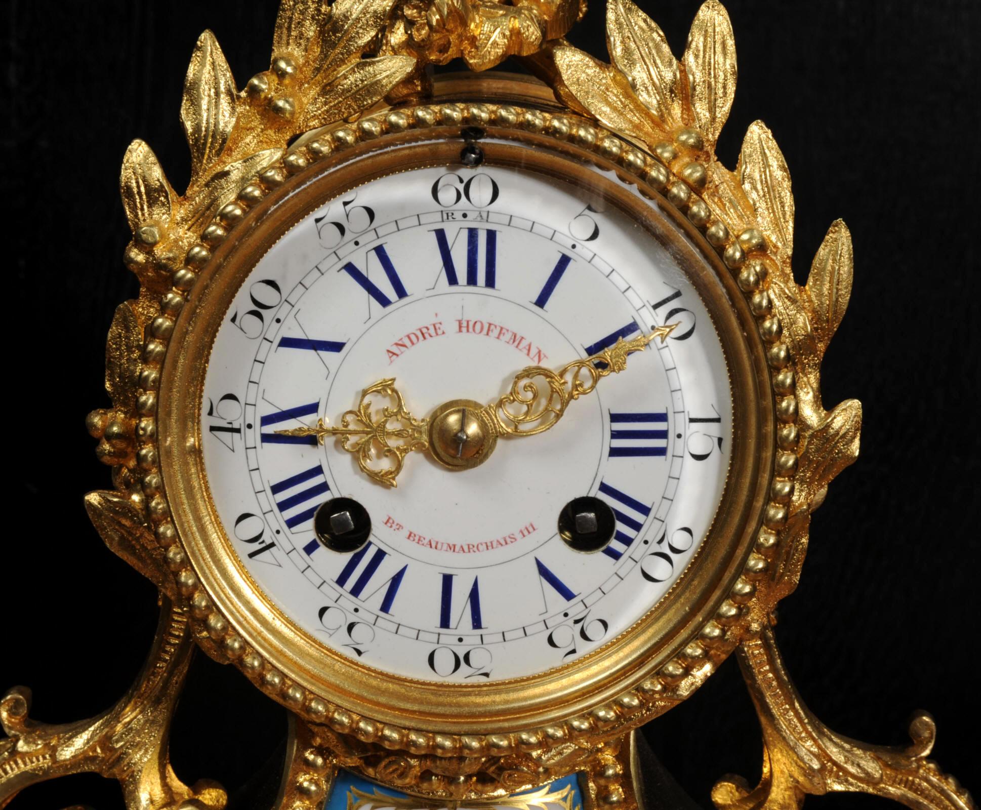 Fine Sevres Porcelain and Ormolu Antique French Clock For Sale 3