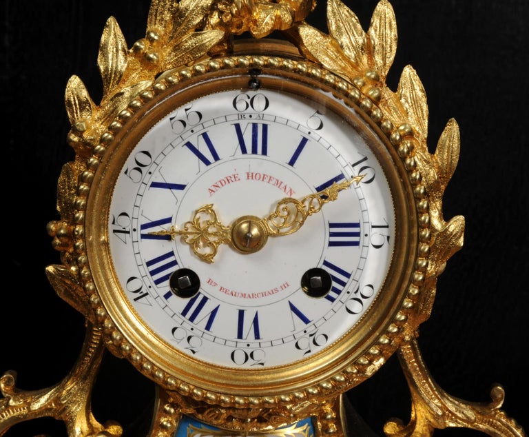 Fine Sevres Porcelain and Ormolu Antique French Clock For Sale 4