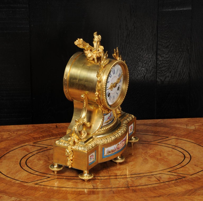 Fine Sevres Porcelain and Ormolu Antique French Clock For Sale at 1stDibs