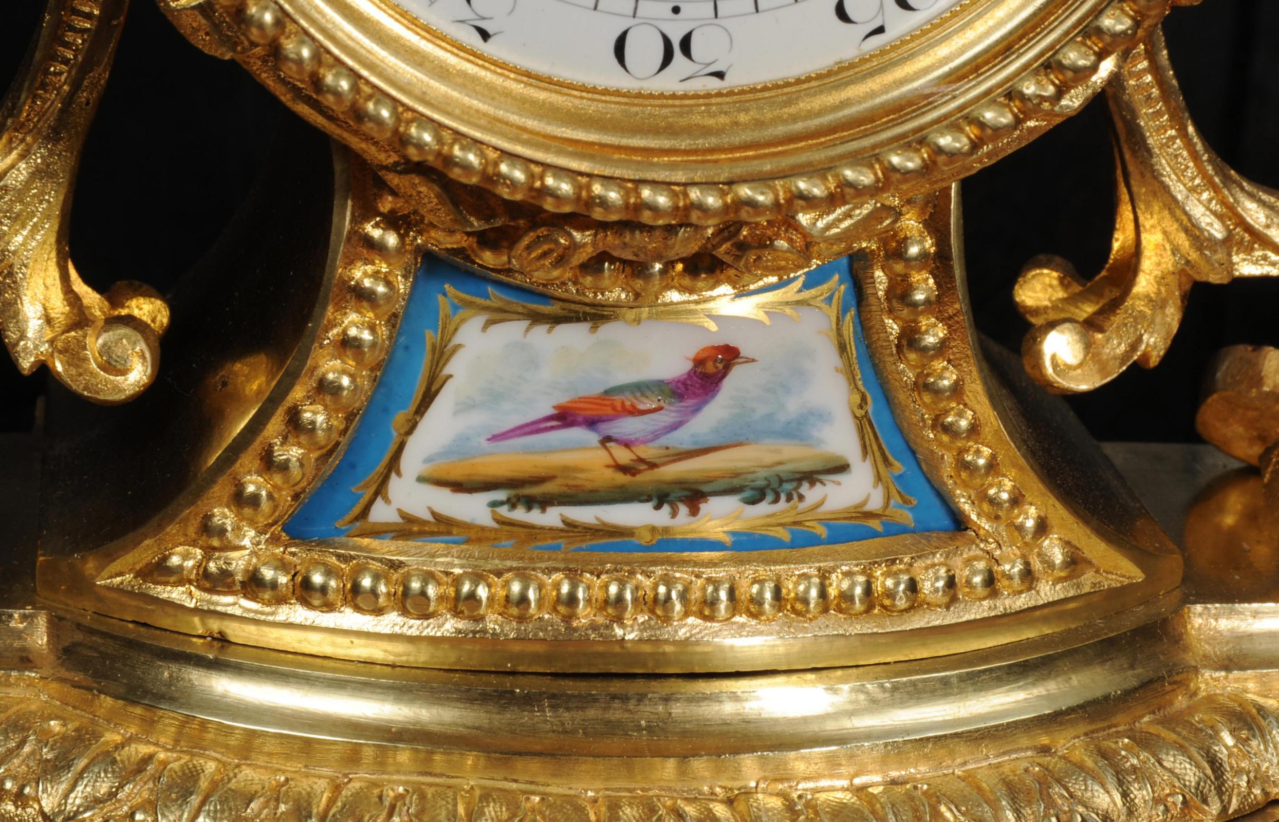Fine Sevres Porcelain and Ormolu Antique French Clock For Sale 1
