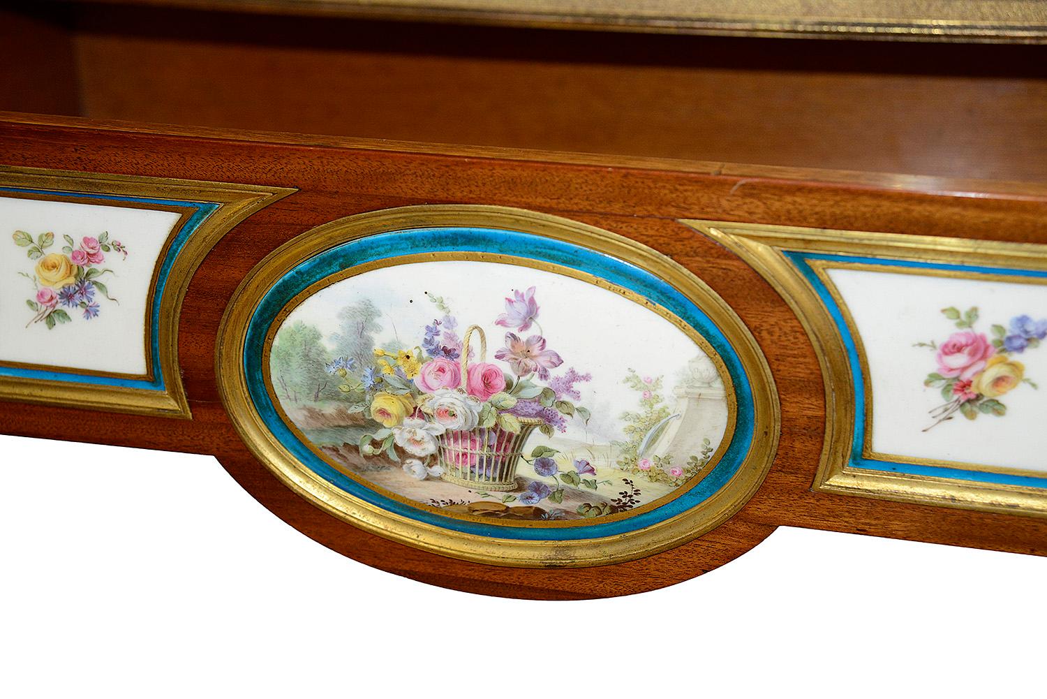 Fine Sevres Style Porcelain Mounted Secrétaire, 19th Century, After Henry Dasson For Sale 2