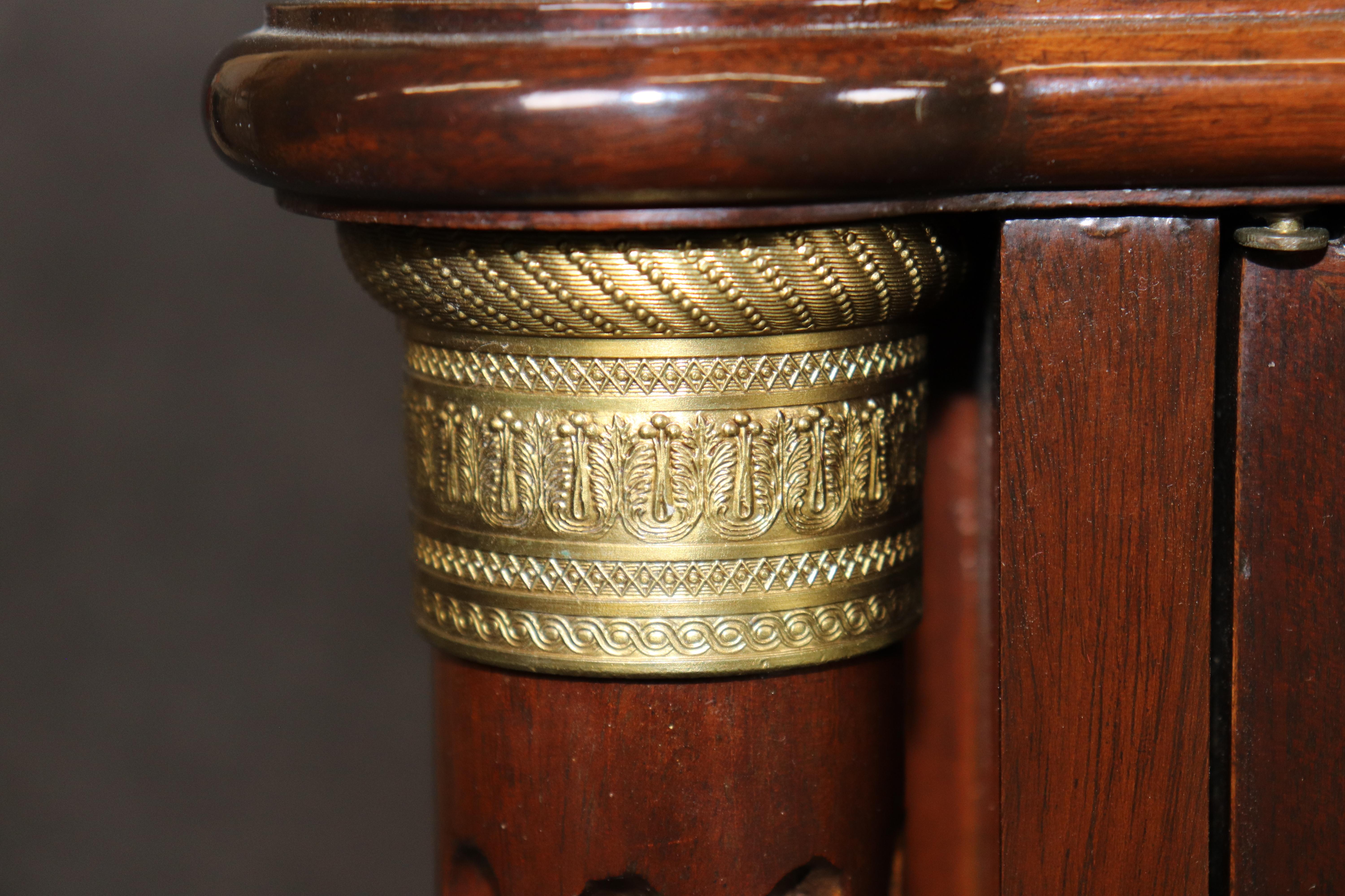 Fine SHALLOW DEPTH Maison Jansen Style Directoire Marble Top Mahogany Sideboard For Sale 4
