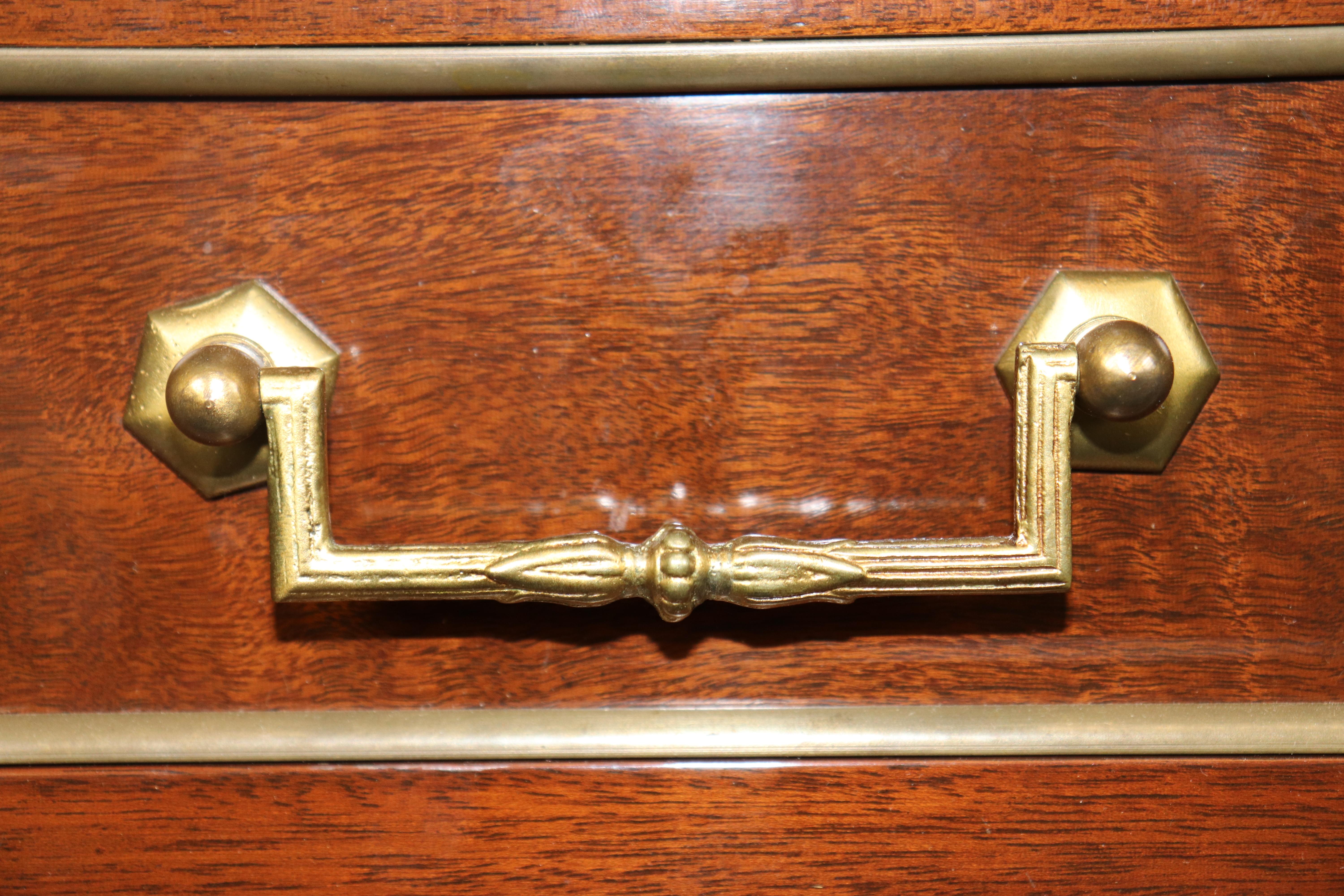 Fine SHALLOW DEPTH Maison Jansen Style Directoire Marble Top Mahogany Sideboard For Sale 5