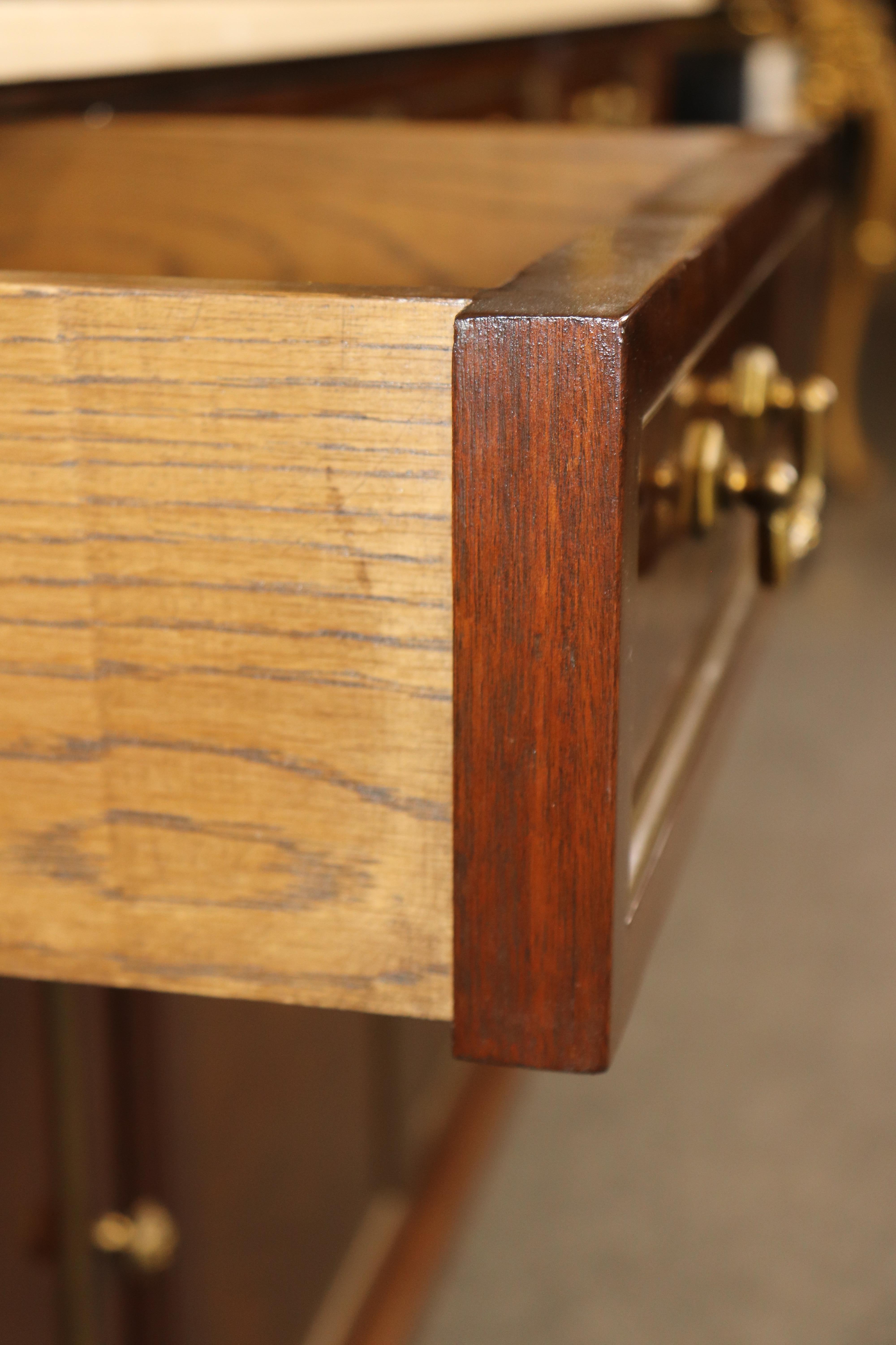 Fine SHALLOW DEPTH Maison Jansen Style Directoire Marble Top Mahogany Sideboard For Sale 8