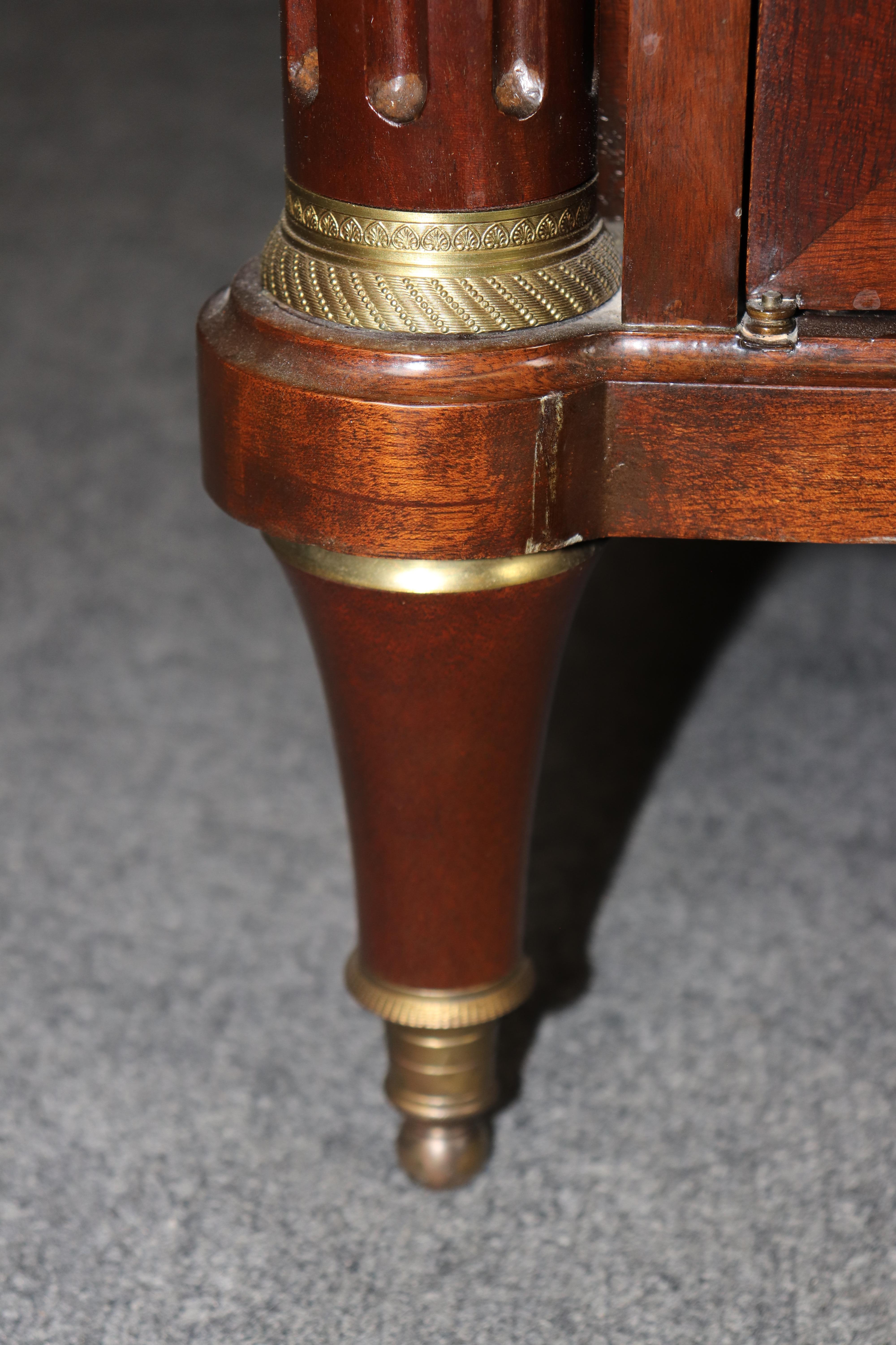 Fine SHALLOW DEPTH Maison Jansen Style Directoire Marble Top Mahogany Sideboard For Sale 1