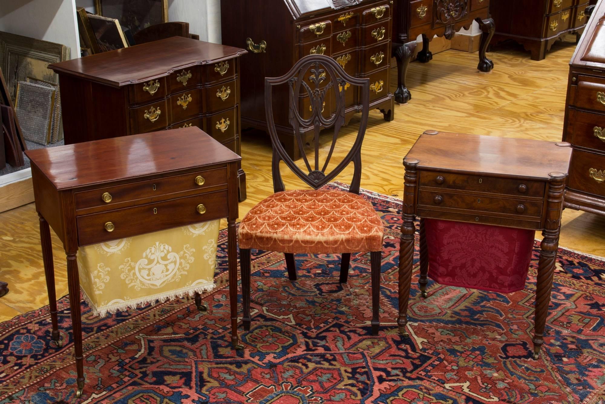 Fine Sheraton Mahogany Sewing Table, Probably New York For Sale 2