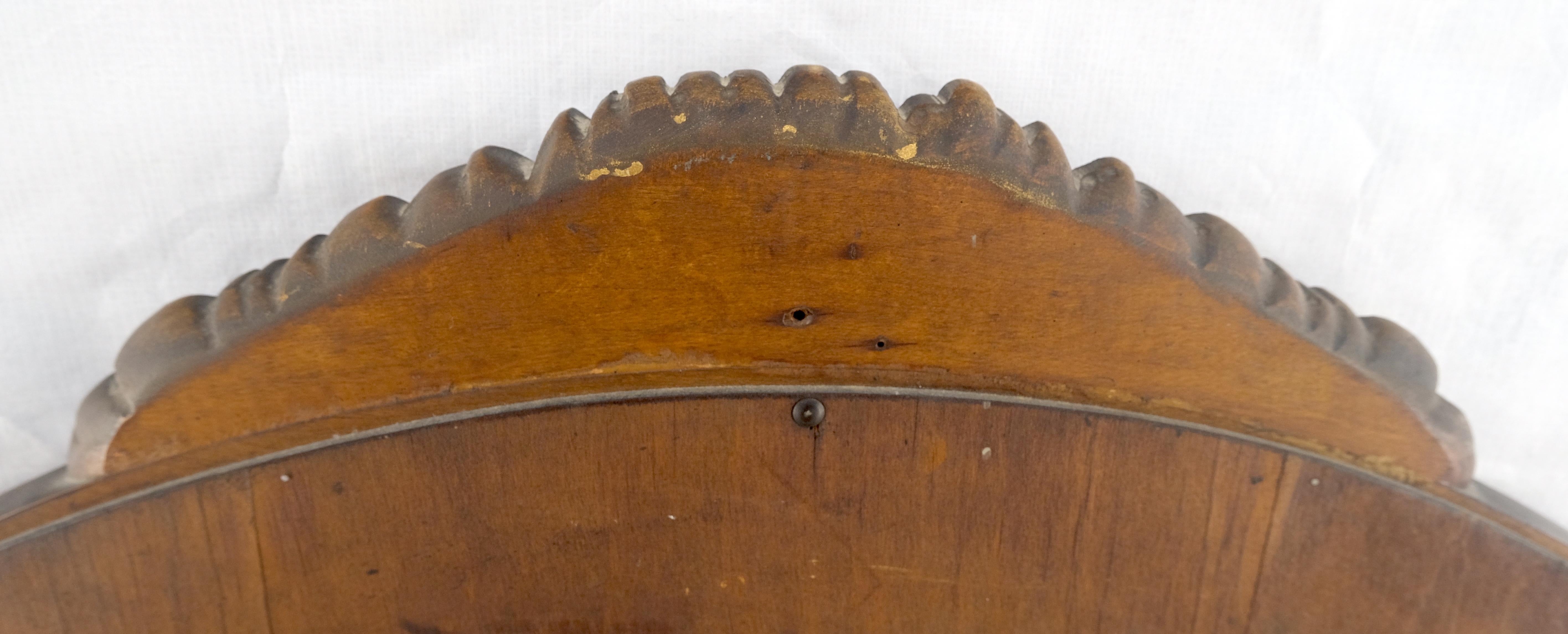 Fine Shield Shape Carved Light Walnut Mirror c1940s MINT! For Sale 5