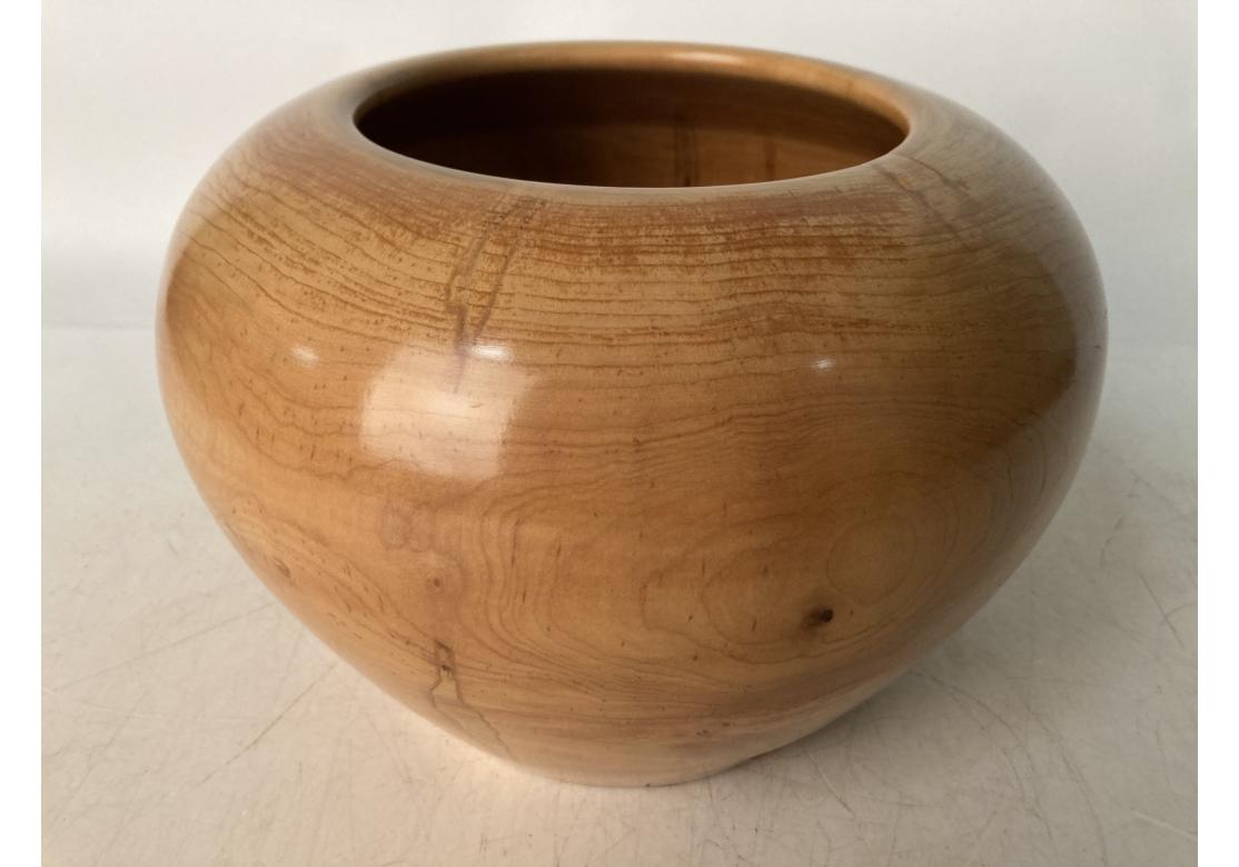 American Fine Signed Turned And Polished Maple Vessel For Sale