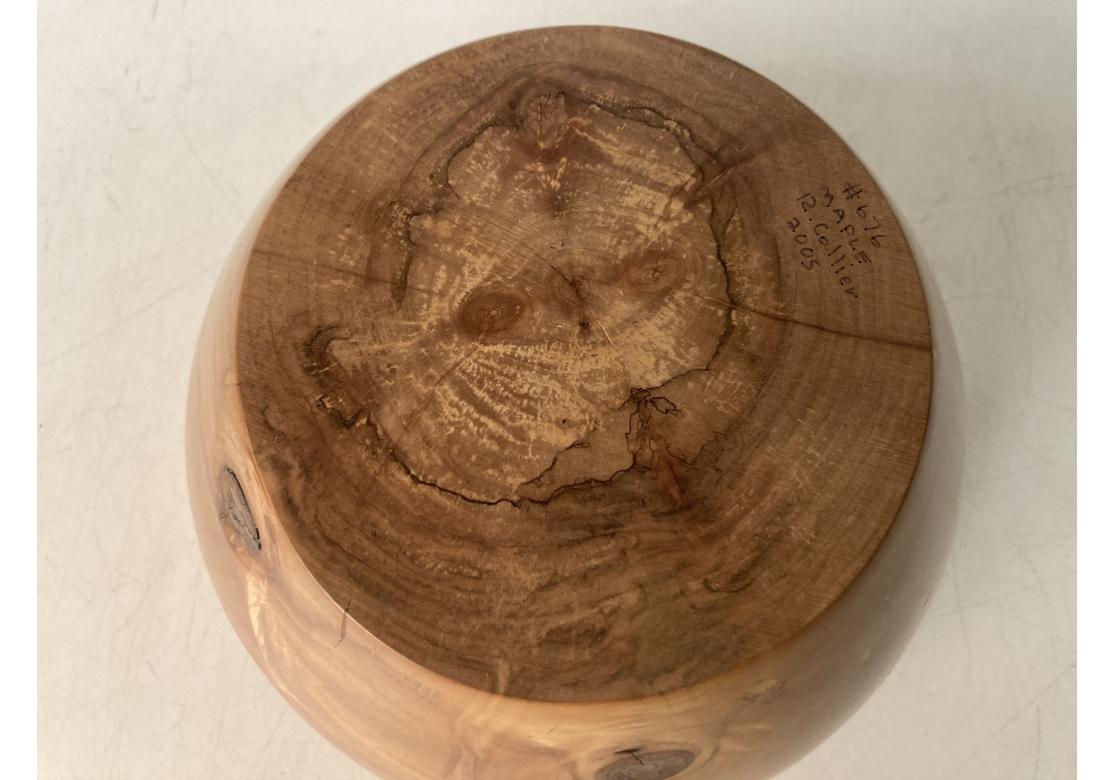 Contemporary Fine Signed Turned And Polished Maple Vessel For Sale