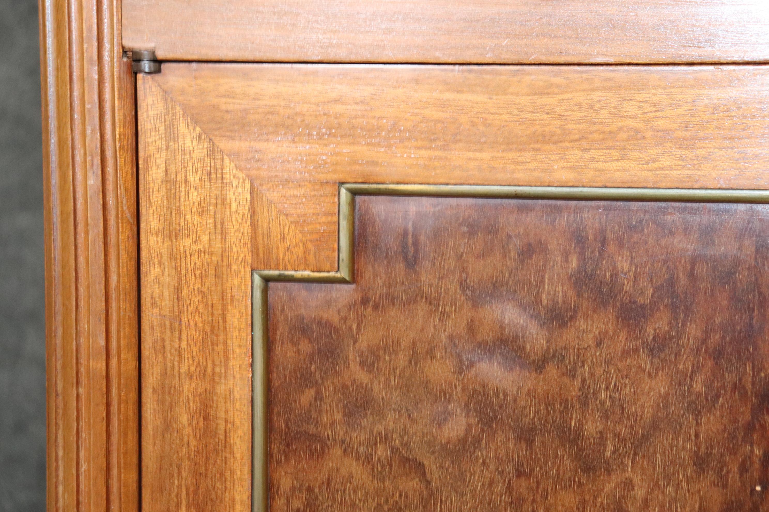 Fine Signed Walnut Maison Jansen Brass trimmed Marble Top Directoire Sideboard 12