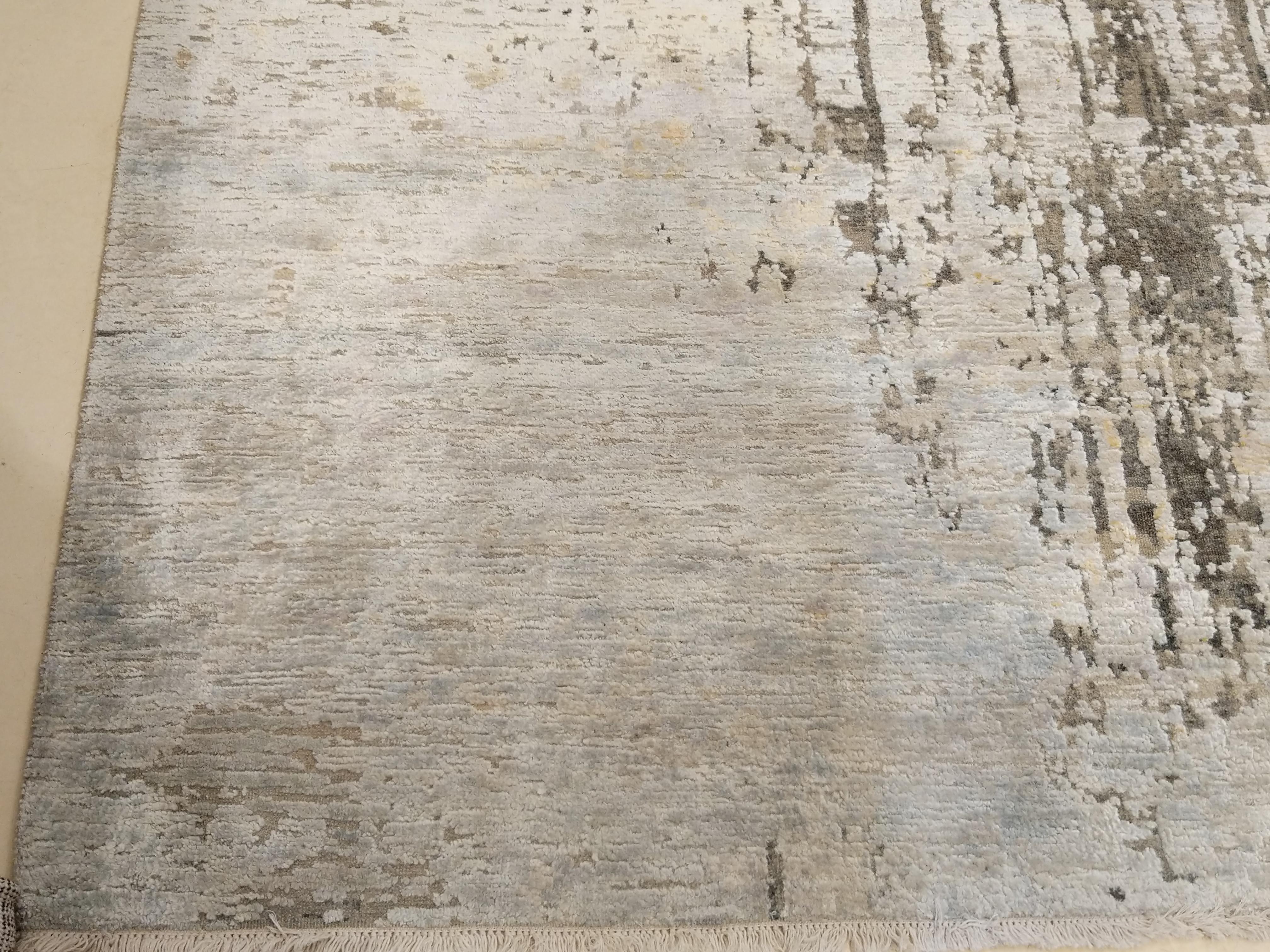 Tapis contemporain en soie fine et laine au design abstrait moderne et abstrait Neuf - En vente à Milan, IT