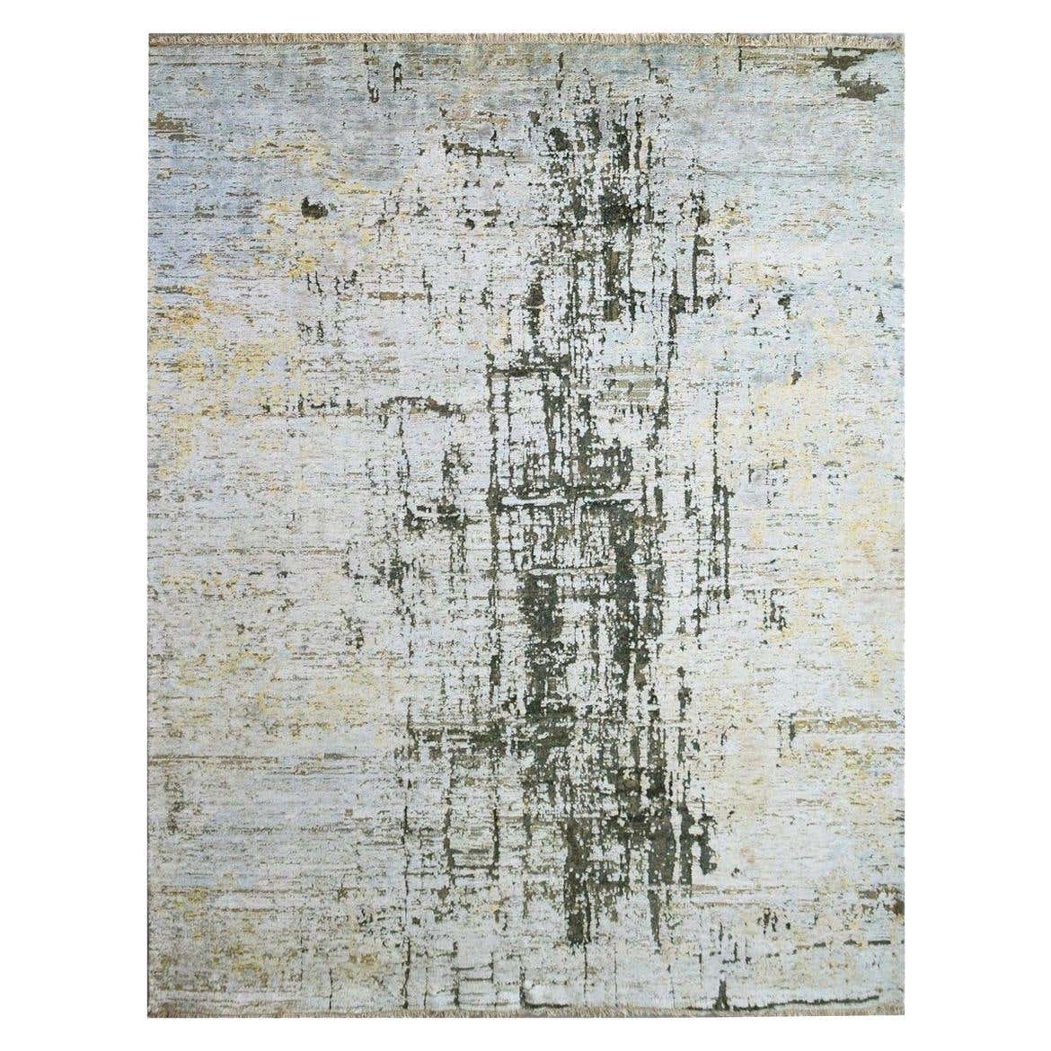 Fine Silk and Wool Modern Abstract Design Contemporary Rug For Sale at ...