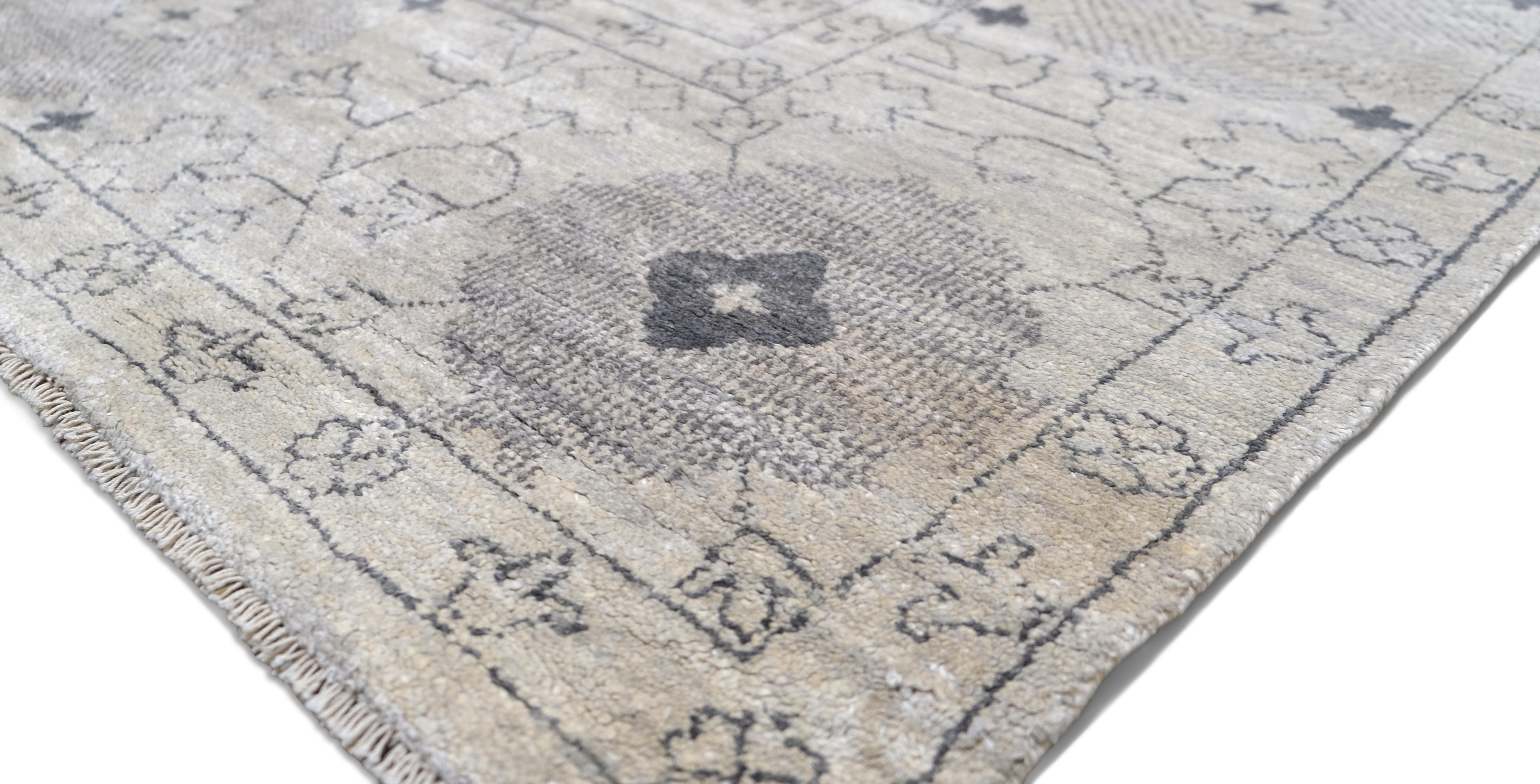 Asiatique Tapis Oushak en soie fine 9'x12' en vente