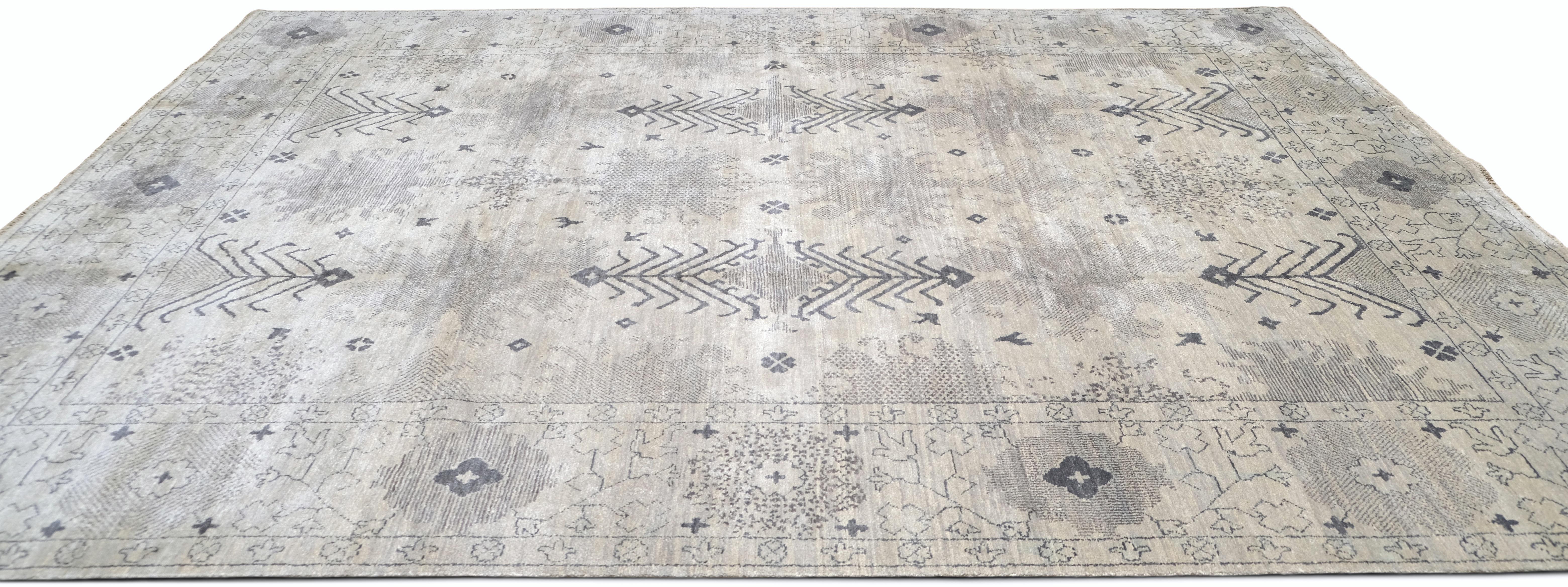 Tapis Oushak en soie fine 9'x12' Neuf - En vente à Torrance, CA