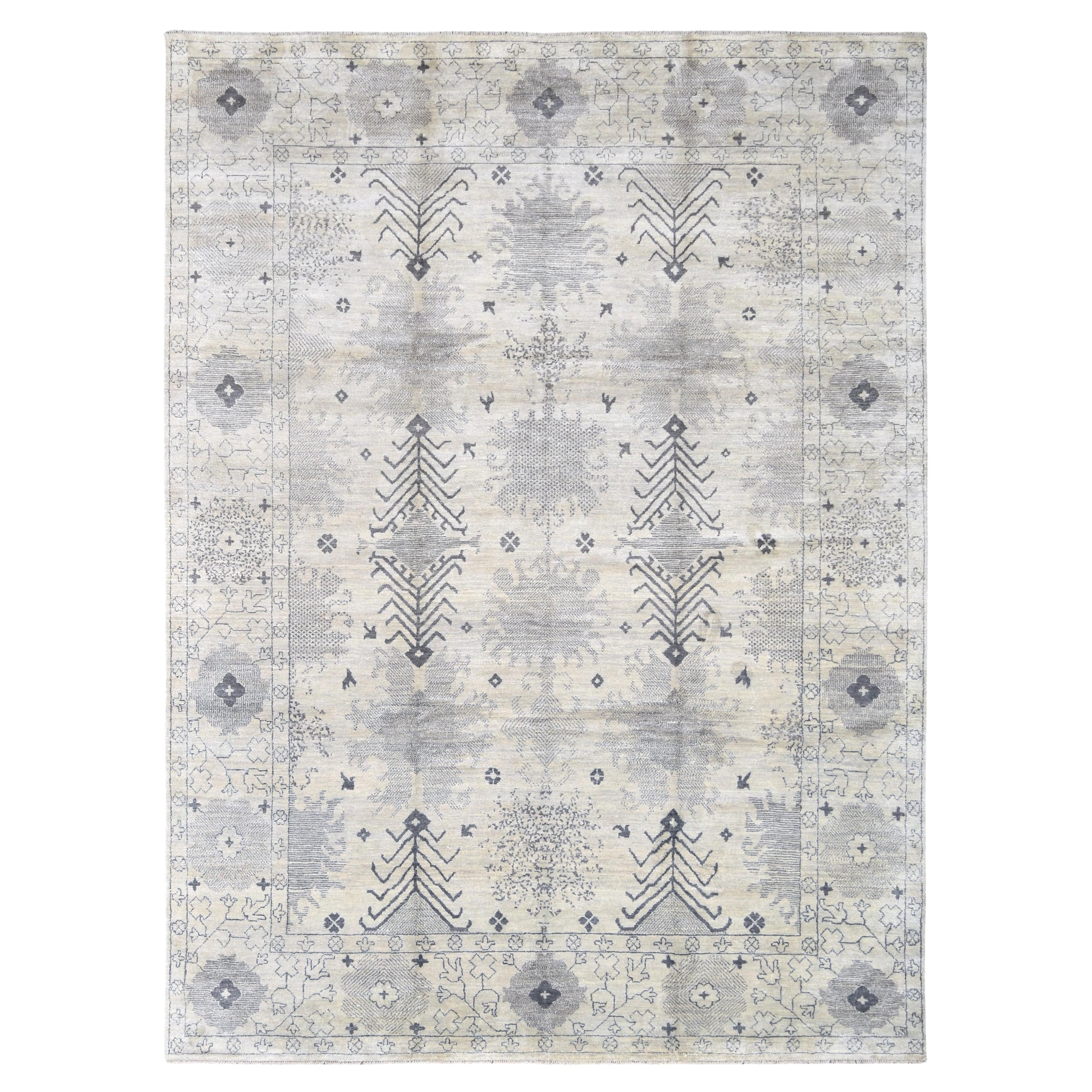 Feiner Seiden-Oushak-Teppich 9'x12'
