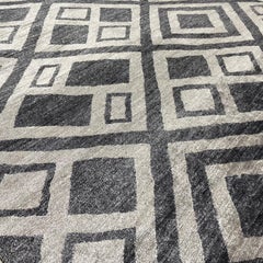 Fine Silk Rug Hand Knotted Gray Charcoal Djoharian Collection
