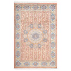 Fine Silk Vintage Qm Persian Rug. Size: 6 ft 8 in x 9 ft 11 in (2.03 m x 3.02 m)